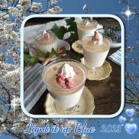 💙ぽんぽん桜のせ２層のゼリーで
ライトブルー桜2023💙🌸