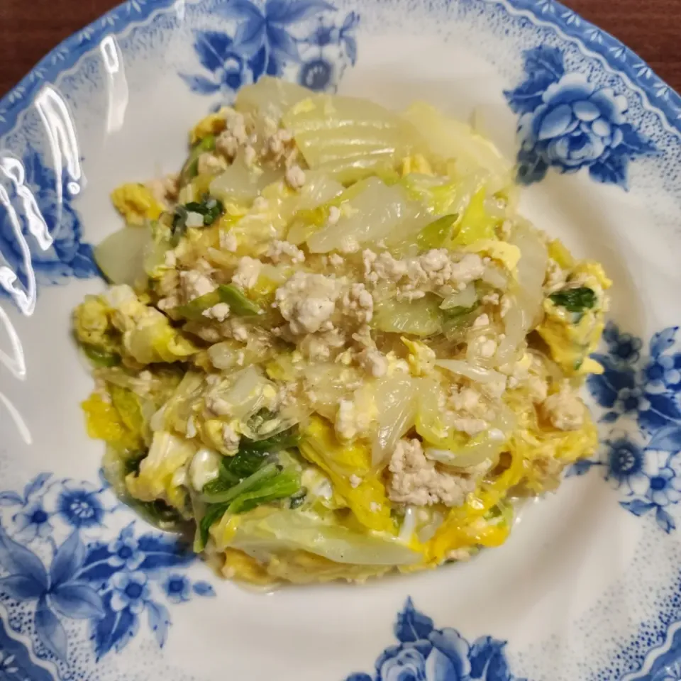 白菜と春雨と鶏ミンチの煮物|ひろにぃさん