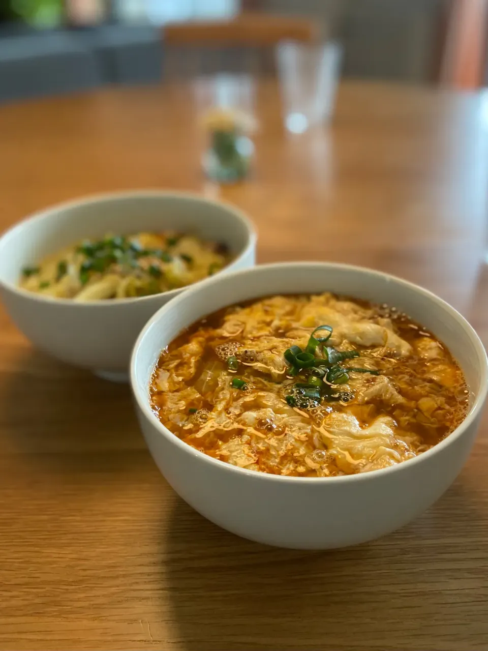 3/25の昼食　酸辣湯麺と野菜塩ラーメン|yoneさん