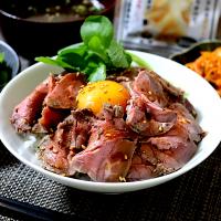 ローストビーフ丼　ガーリックトリュフ味　定食