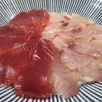 すずきとキハダマグロの海鮮丼