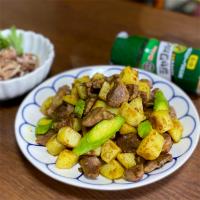 砂肝とじゃがいものカレーマヨ炒め