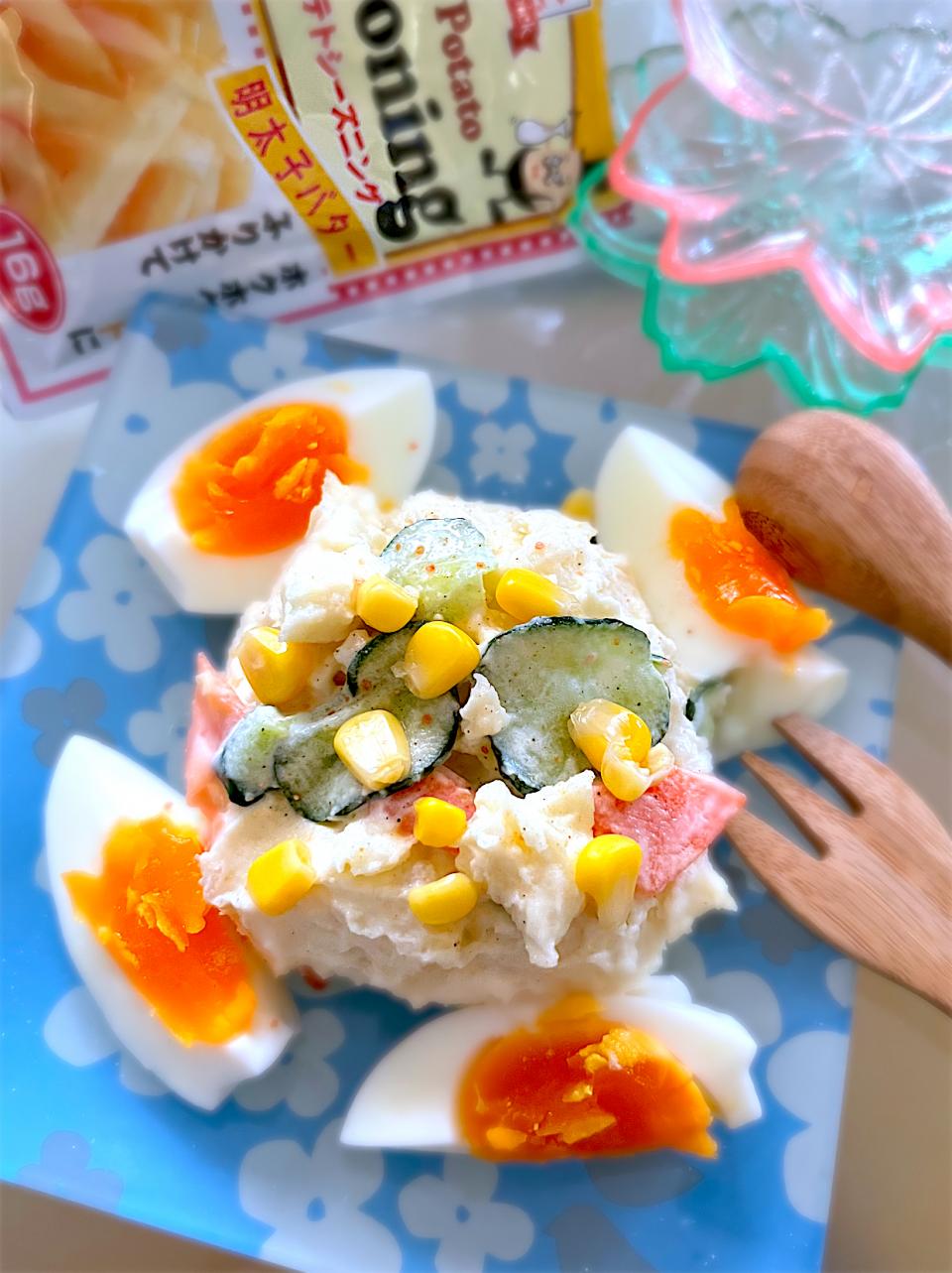 明太子バターでポテサラ🎶