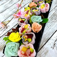 お花型🌸カリフォルニアロール＆薔薇🌹マッシュポテト🥔