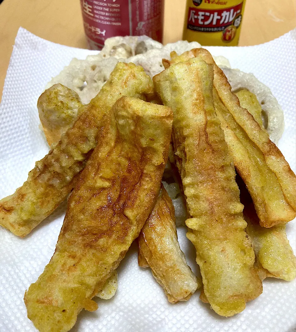 単身赴任中の男飯(ちくわのカレー風味揚げ)|おおもりの星さん