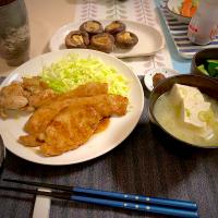 2023/3/25 晩御飯🍴豚の生姜焼き🐽