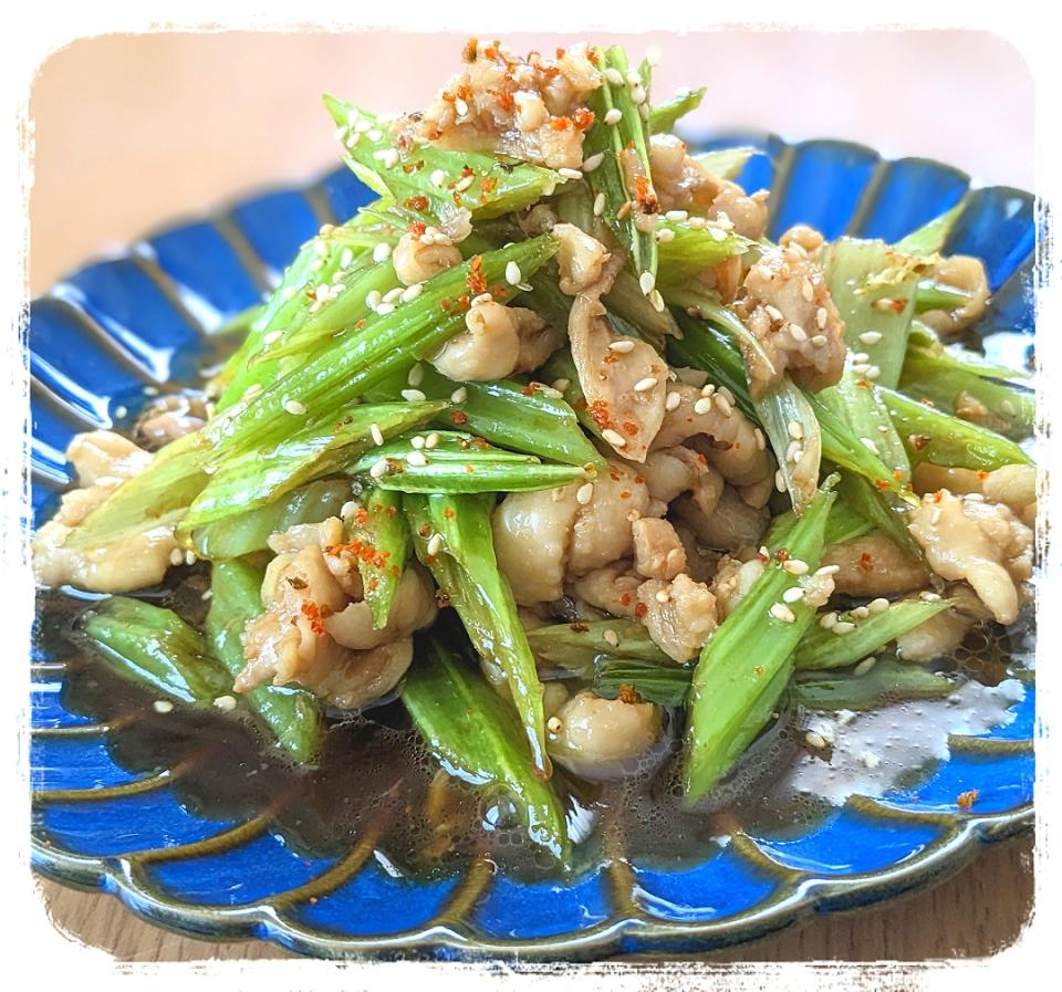 若ごぼうと鶏皮のきんぴら