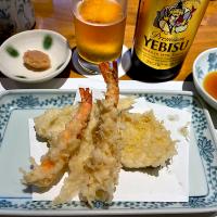天ぷら　と　ビール