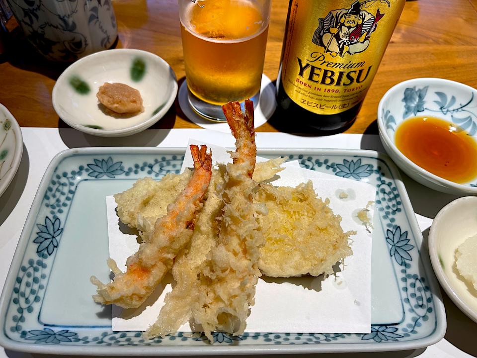 天ぷらとちょっと贅沢なビール