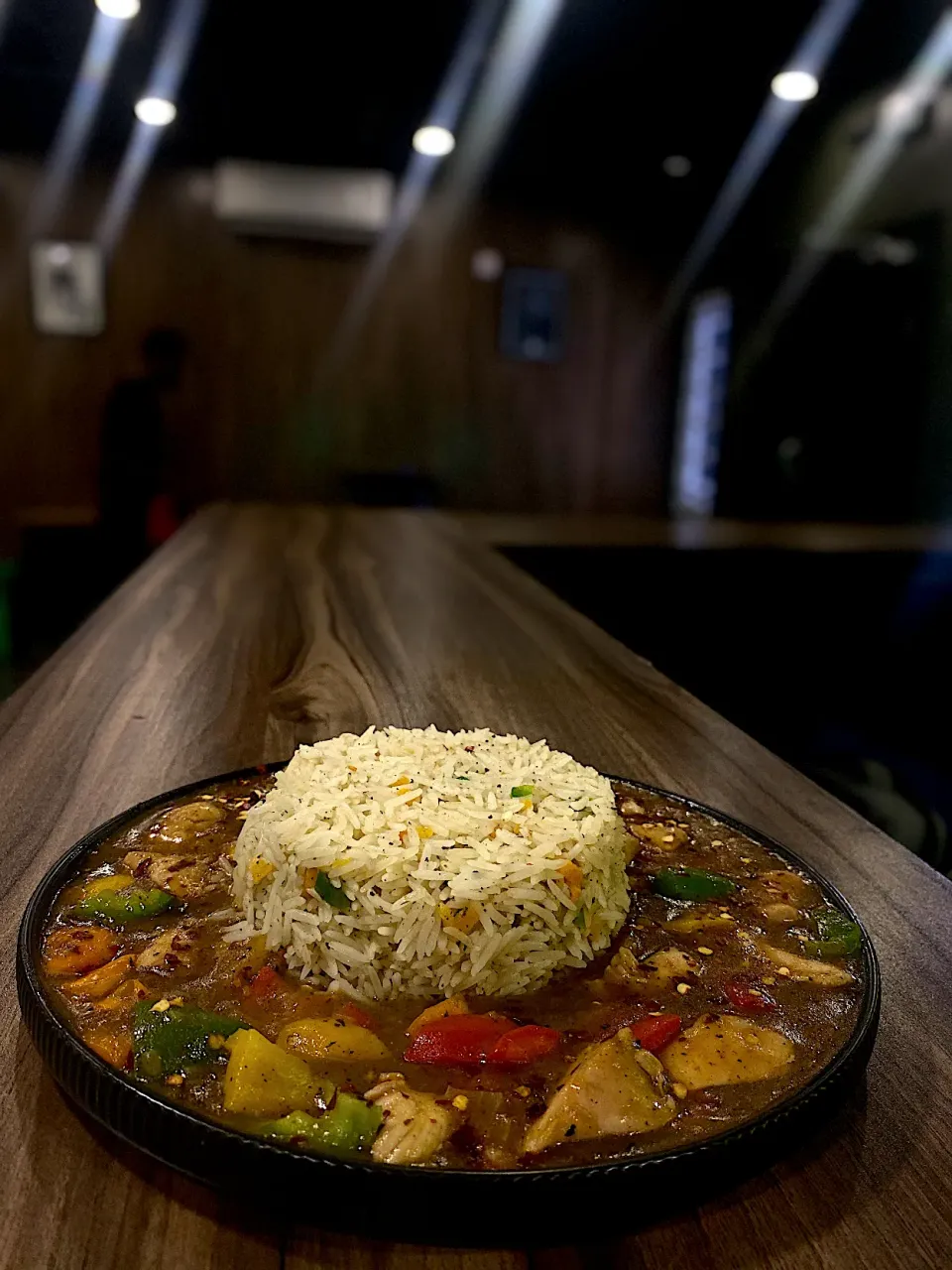 steamed basmati, mixed vegetables chicken sauce|chef.rejさん