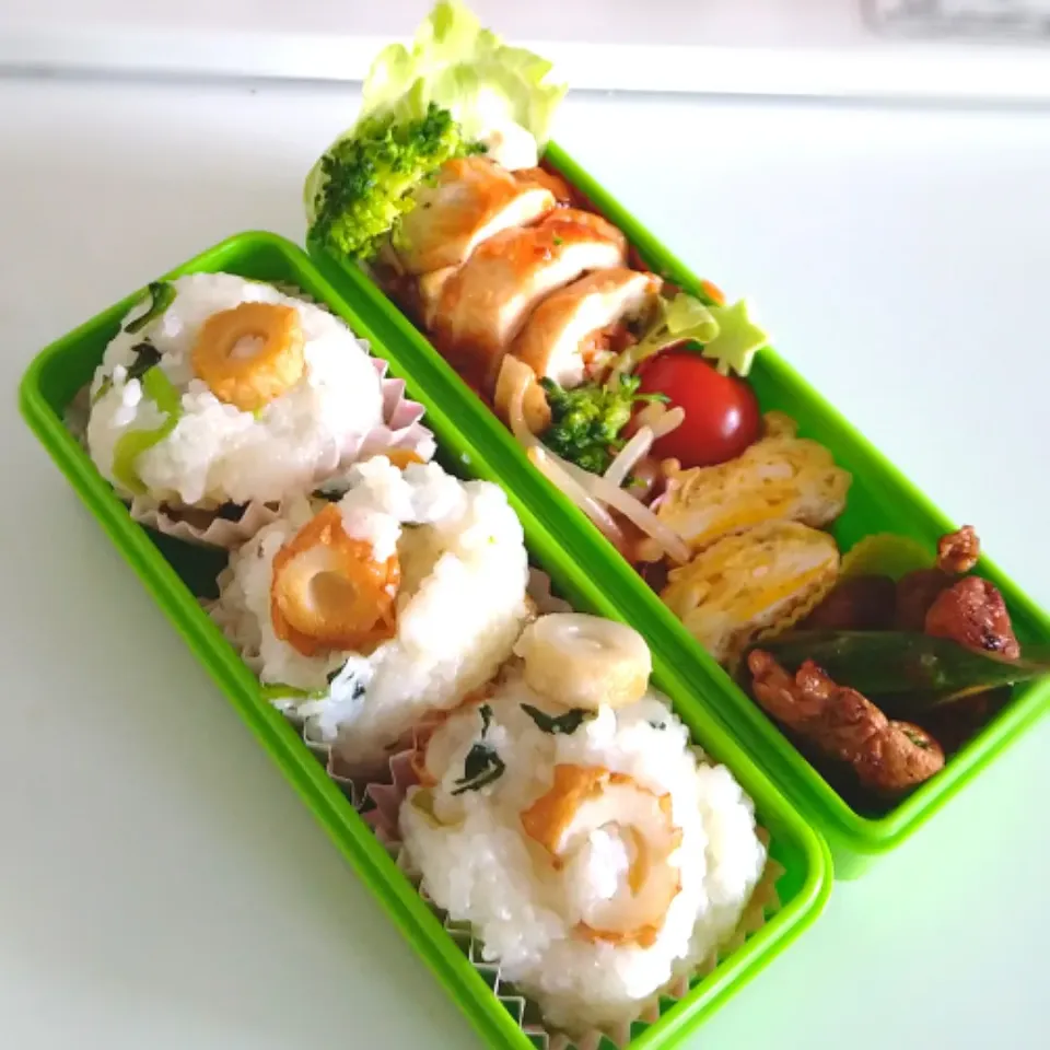 ちくわとほうれん草のだしむすび弁当|Reikoさん