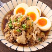 豚こまと卵の甘辛煮