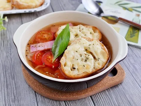 イタリアン風味なトマトグラタンスープ|ヤマサ醤油公式アカウントさん