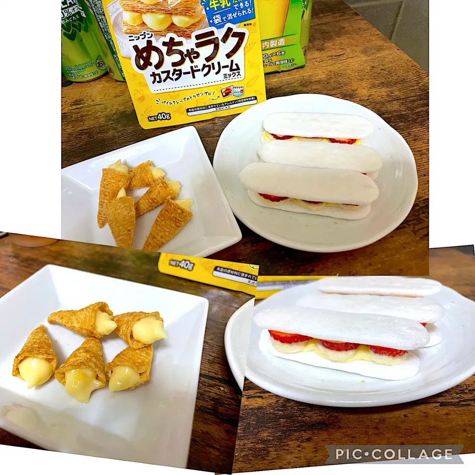 Snapdishの料理写真:めちゃラクカスタードクリームでアレンジ♫|あやとん♪さん