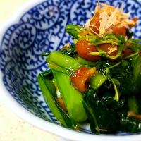 小松菜となめこの和え物