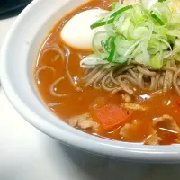 Snapdishの料理写真:カレー南蛮そば|ウッシー@t2↗uCq∮#うしくてつやさん