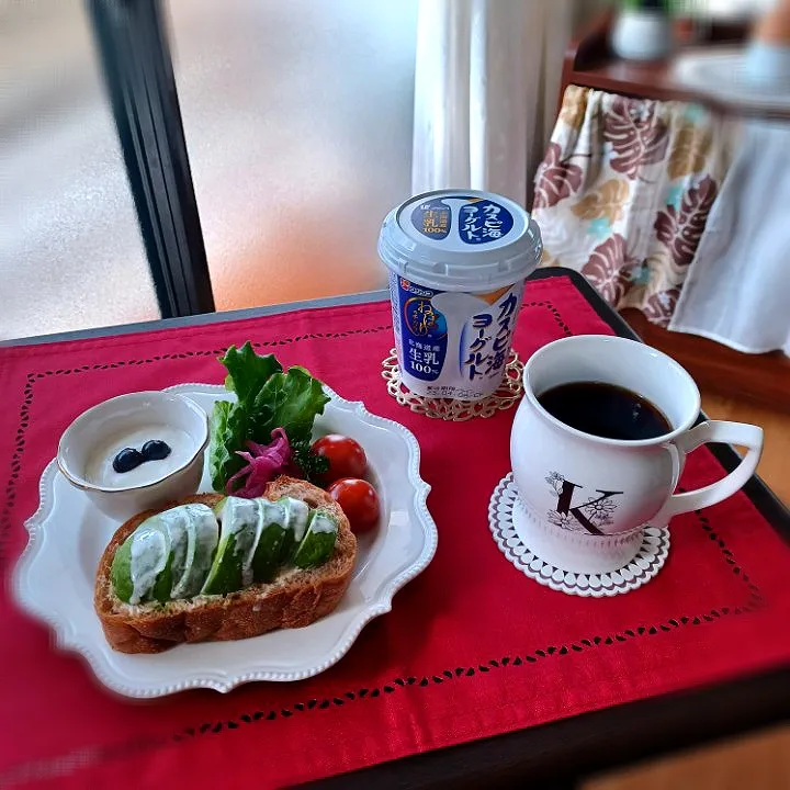 Snapdishの料理写真:今日のモーニング☕🍞🌄|しるくさん