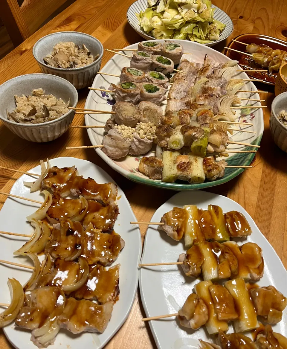 焼き鳥とキノコの炊き込みご飯🍄|＊みお＊さん