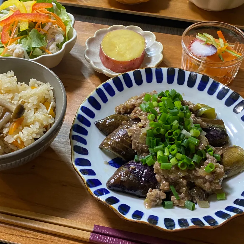 春ナスの肉味噌炒め|ちぐあささん