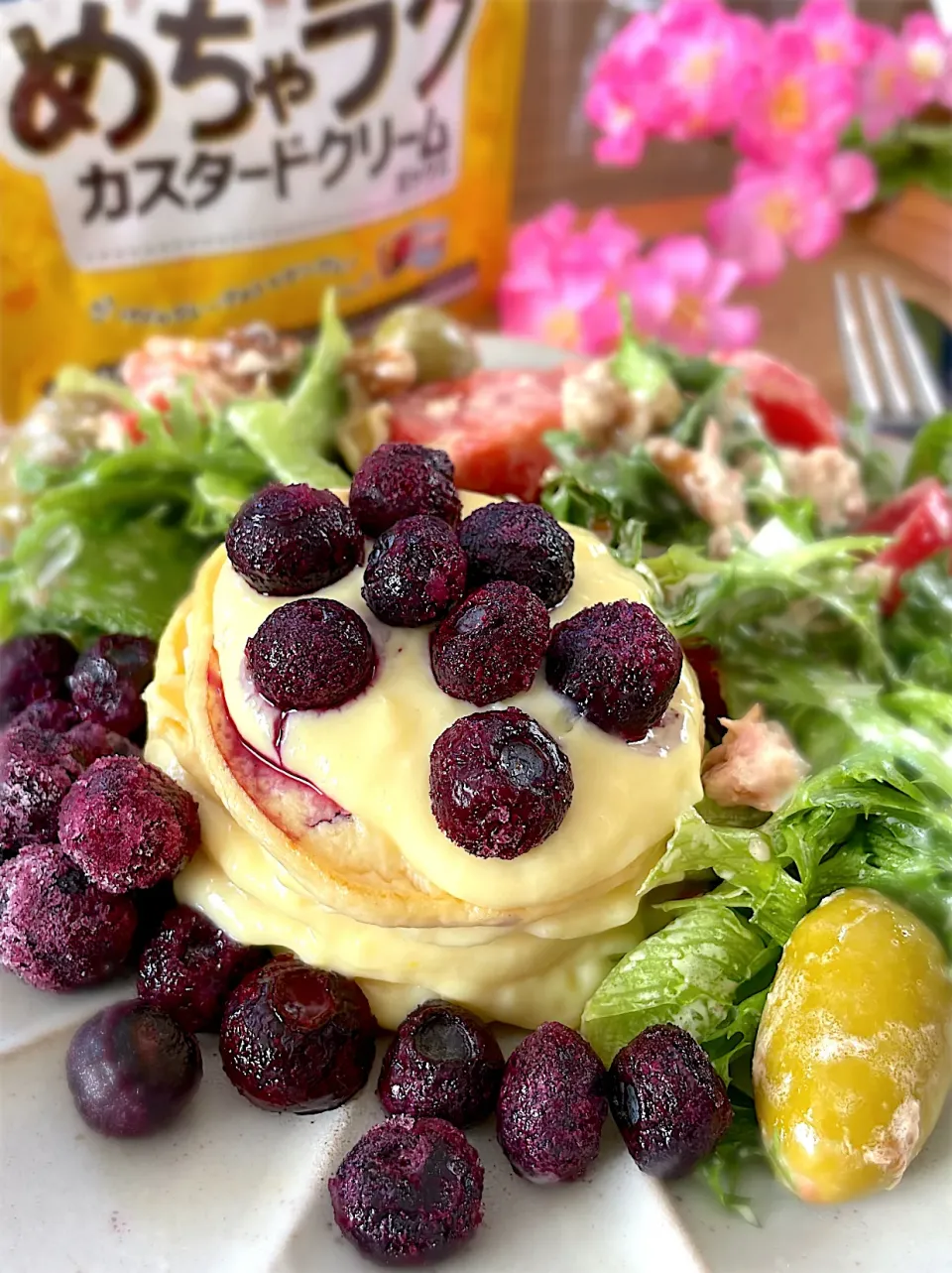 Snapdishの料理写真:豆腐パンケーキでお家カフェ|ゆみさん