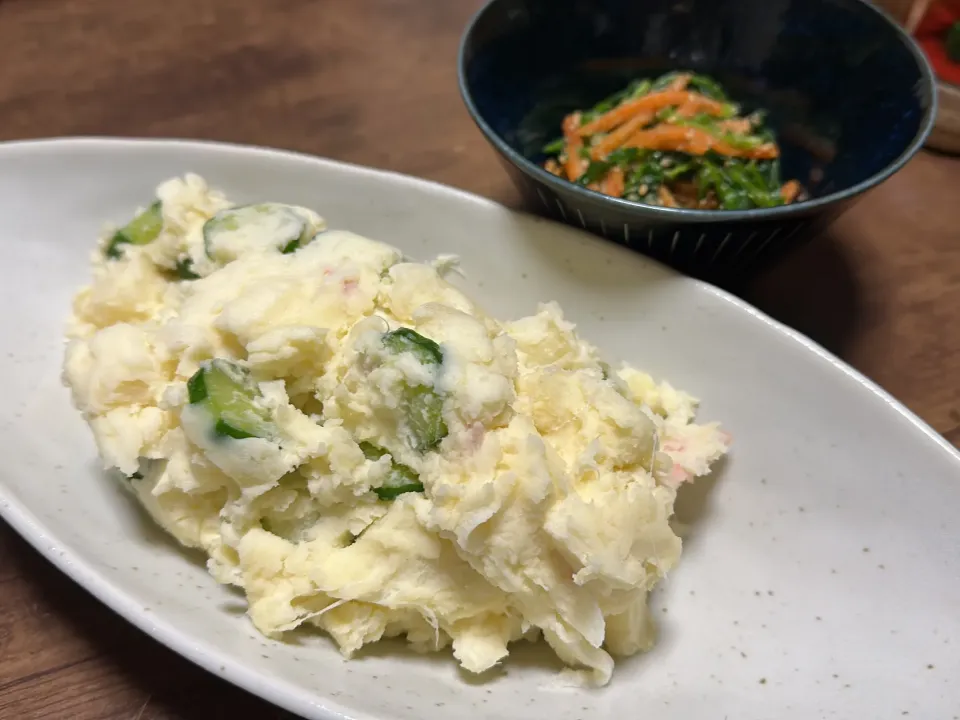 ポテトサラダとほうれん草の胡麻和え|ぽんちさん