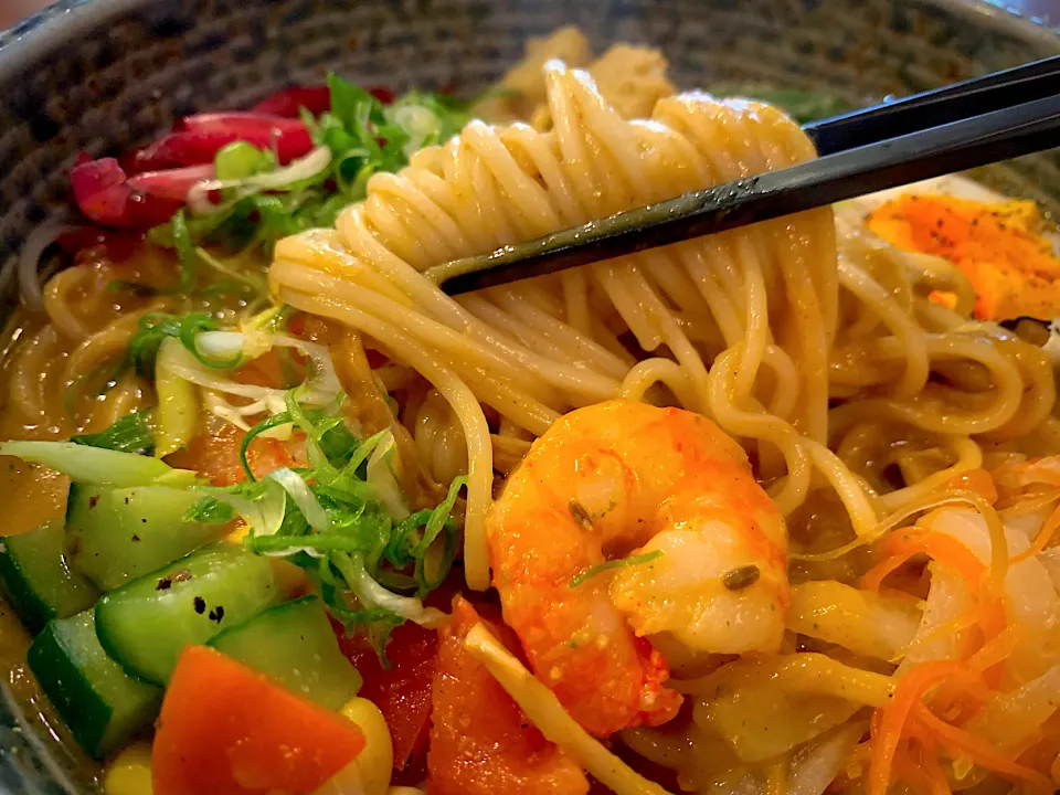 エビスパイス出汁カレーまぜめん|半田手延べそうめんの店 阿波や壱兆さん