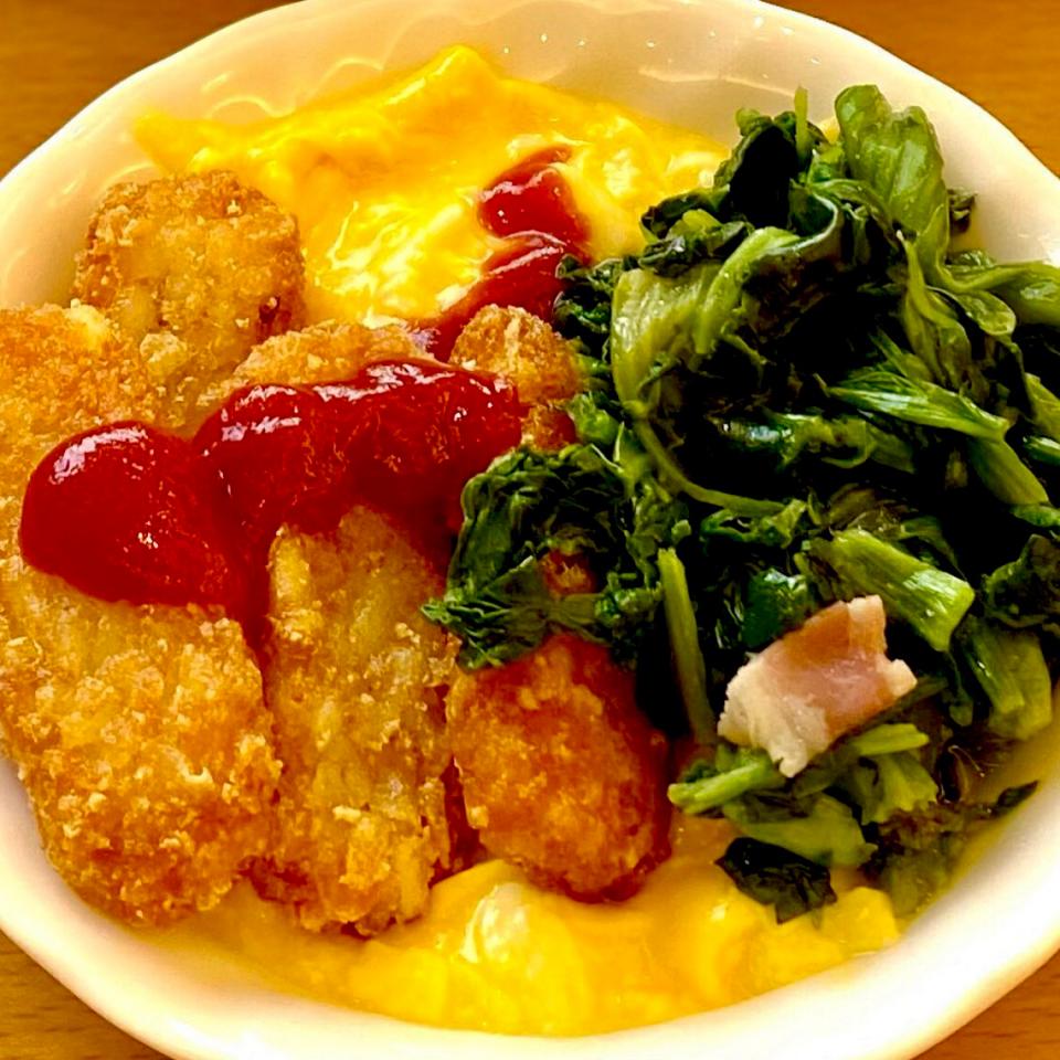 ポテト&玉子&ほうれん草de朝ごはん