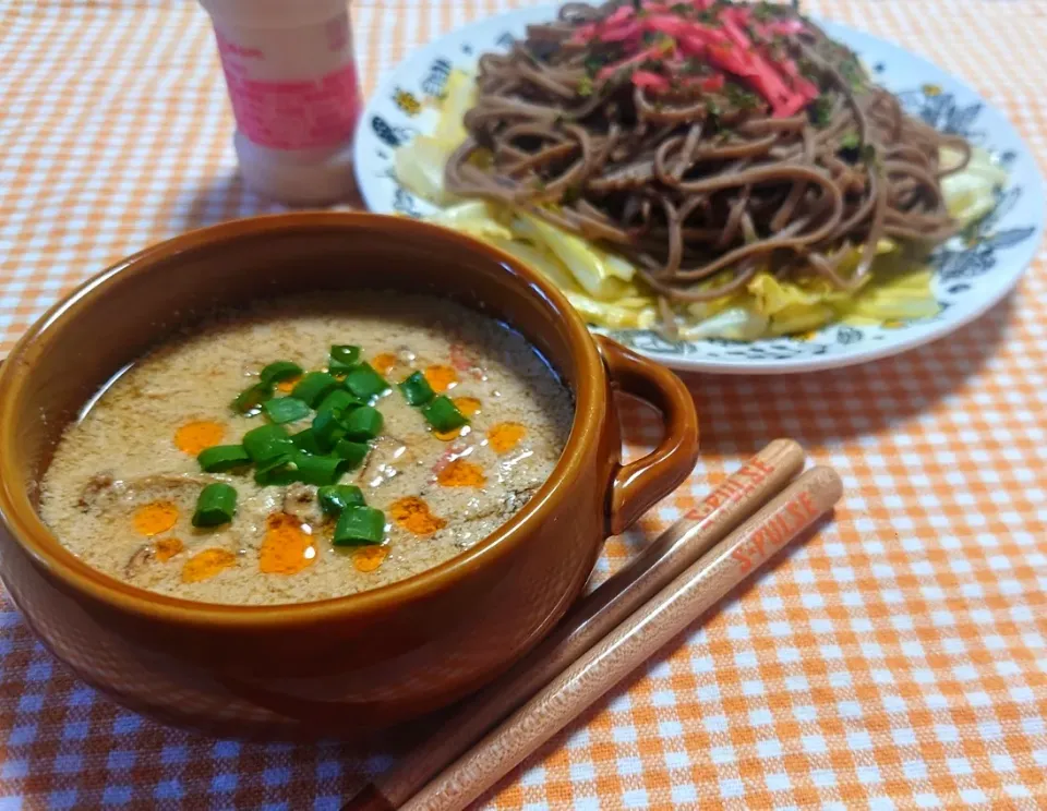 蕎麦de焼きそば 
和の鹹豆漿🇹🇼🇯🇵|マギーさん