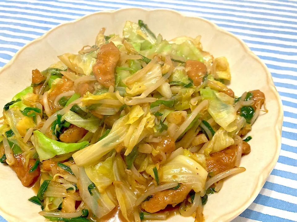 大豆ミートで野菜炒め|もふもふさん