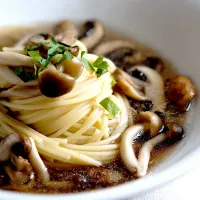 きのこのスープパスタ