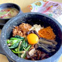 大豆ミートで石焼ビビンバ