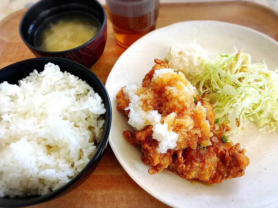 おろしポン酢鶏唐揚定食 ¥660|Blue Moon Caféさん