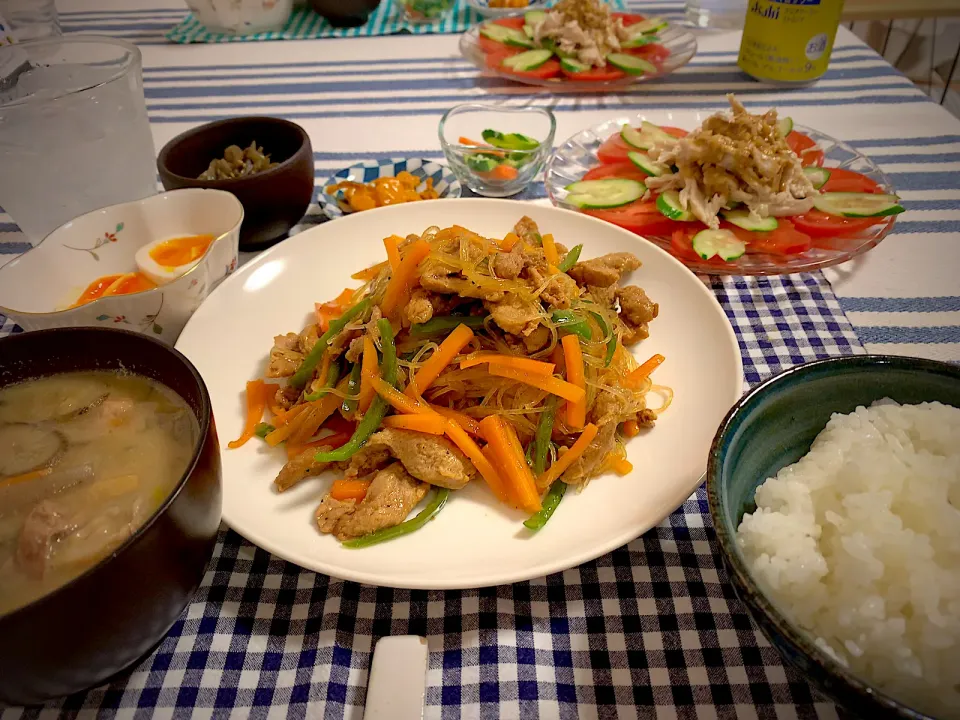 Snapdishの料理写真:2023/4/1 晩御飯🍴😋チャプチェ美味しかった😋|ひーちゃんさん