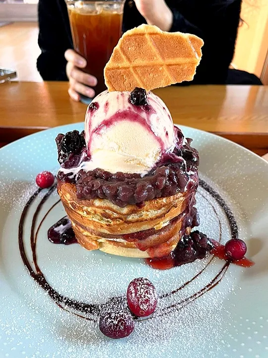 Sweet red bean cake with ice cream|Make Kさん