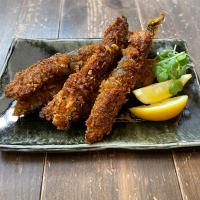 カレー香るししゃものコーンフレーク揚げ