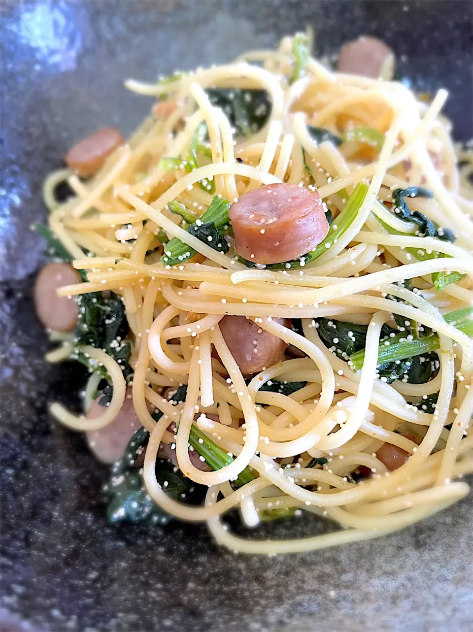 ほうれん草と明太子のパスタ|パパ手料理さん