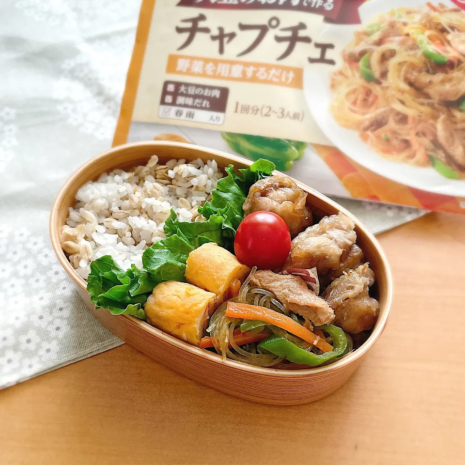 Snapdishの料理写真:2023/4/2 今日のお弁当◆大豆のお肉で作るチャプチェ|kimiさん