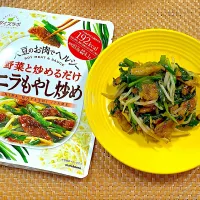 大豆のお肉でニラもやし炒め|ここあさん