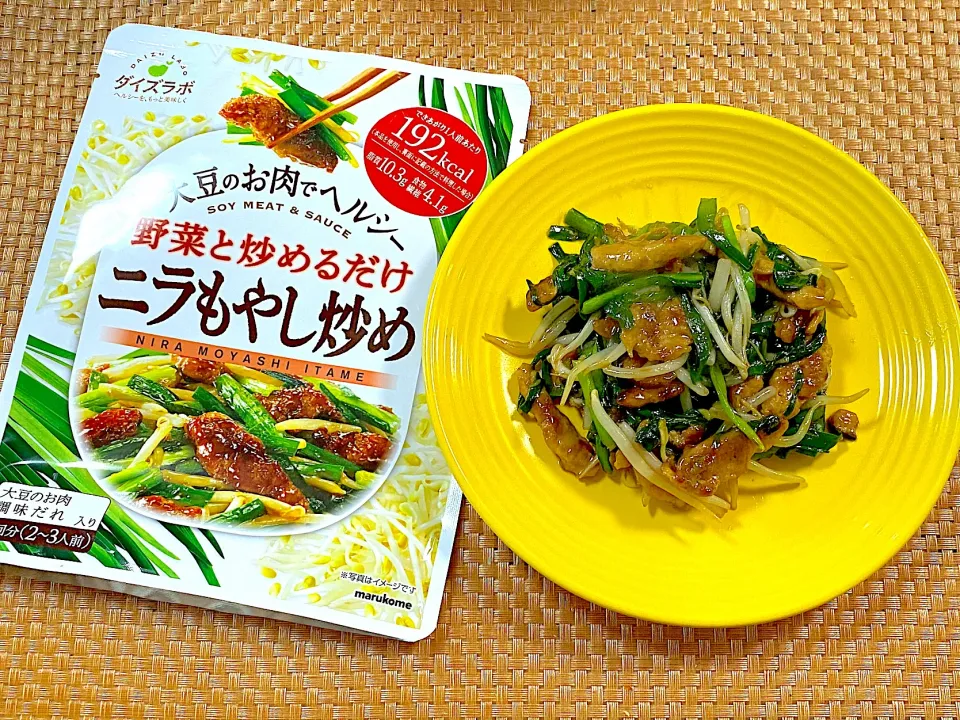 大豆のお肉でニラもやし炒め|ここあさん