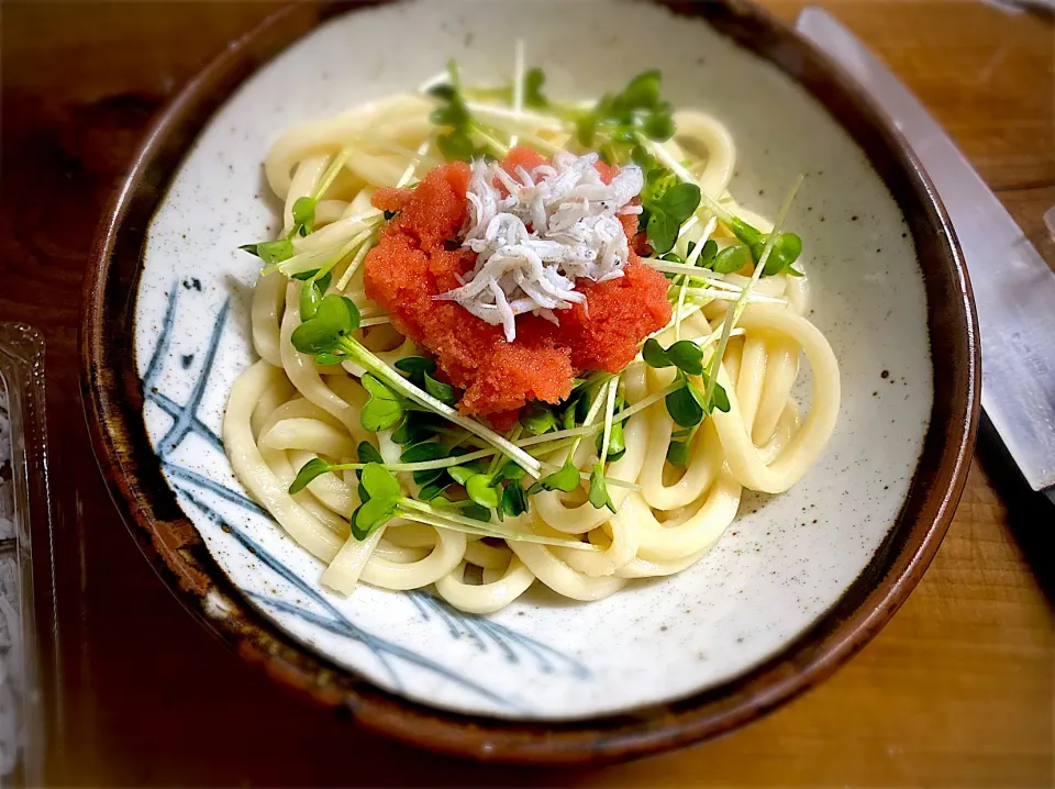 Snapdishの料理写真:たらこしらすうどん|名状しがたいゴミムシのようなものさん