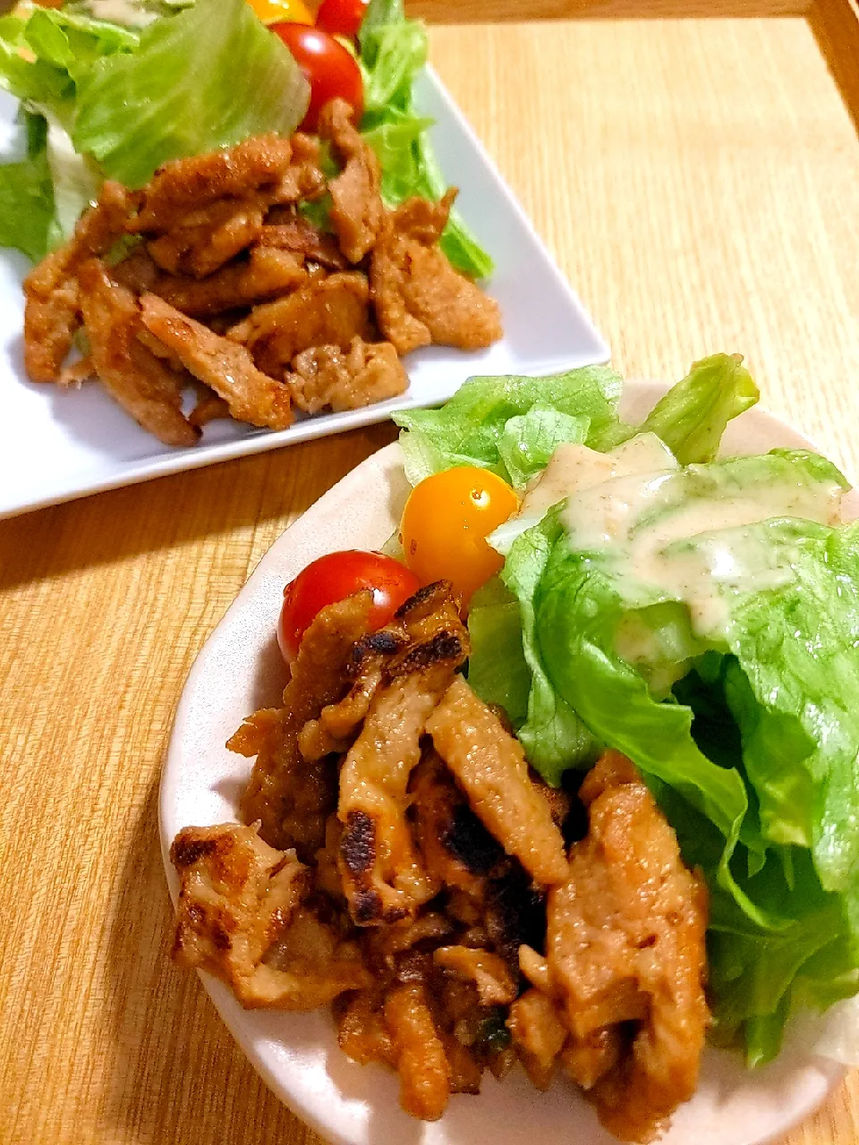 Snapdishの料理写真:〚大豆のお肉のザクザク唐揚げ〛with野菜🥦|チョコさん