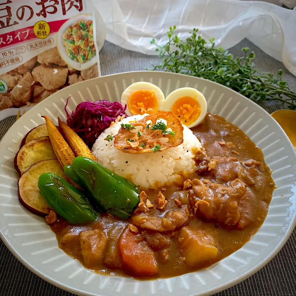 Snapdishの料理写真:大豆ミートアルモンデカレー　　　　　　【肉の日に大豆ミート】|なだちいさん