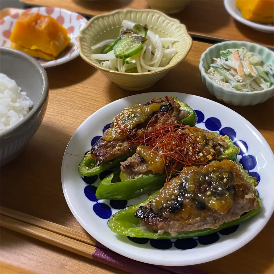 胡麻味噌ピーマンの肉詰め|ちぐあささん