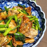 大豆ミートスライスと小松菜の炒め物