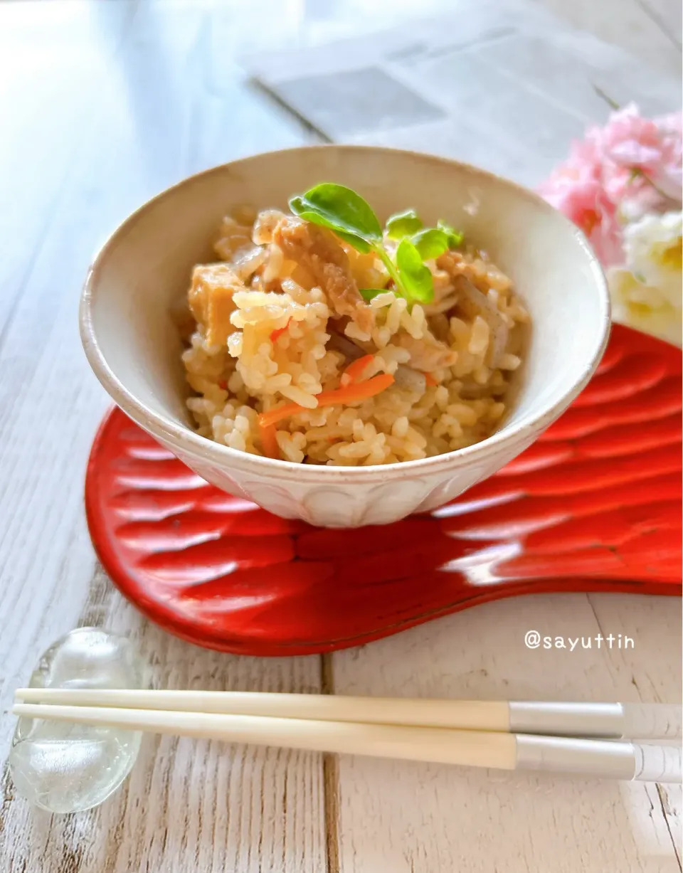 Snapdishの料理写真:大豆ミートの炊き込みご飯|sayu♡さん