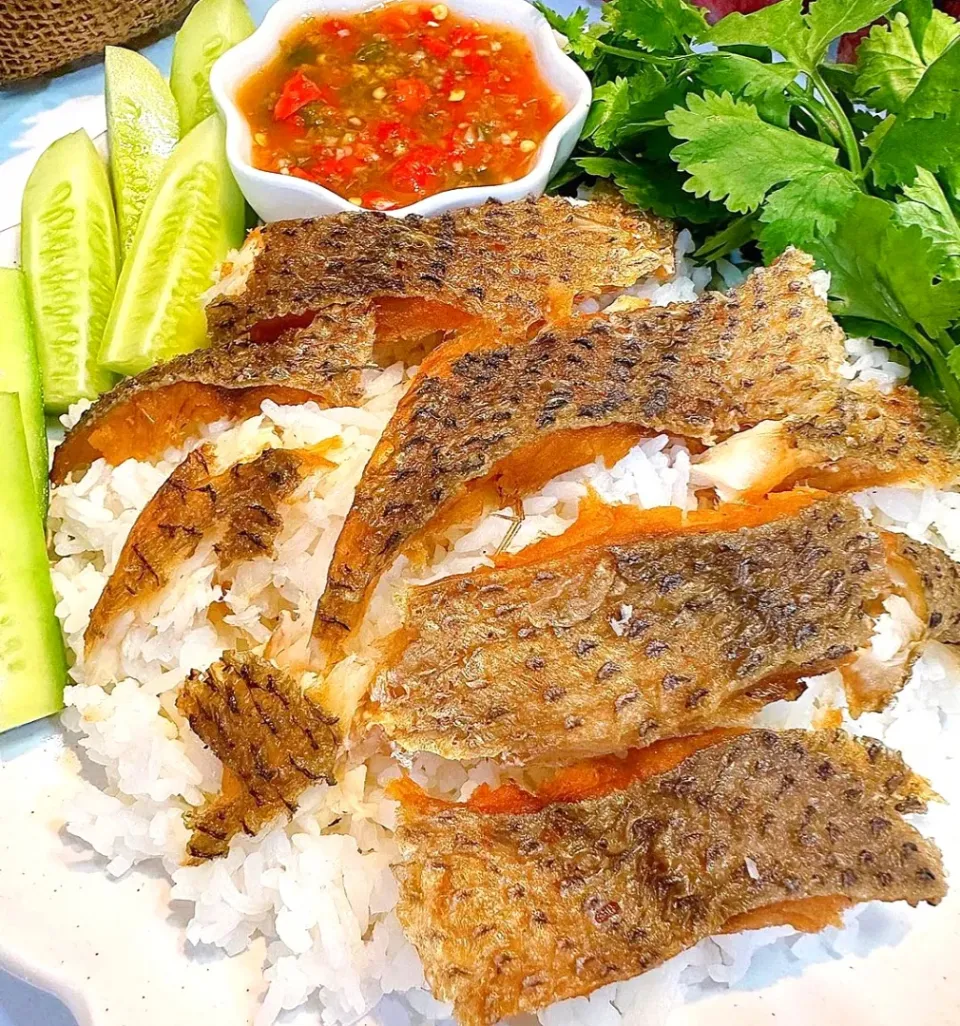 Deep Fried Fish over Rice w/ Spicy Seafood Dipping Sauce 🍚🐟
...
...
Mmmmm... Simple & Yummylicious 🤤
(ข้าวปลาแกะ)|An'leeさん