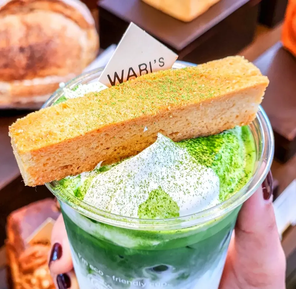 Iced Creamy Matcha Topped w/ Toast 🤤🧊🍵|An'leeさん