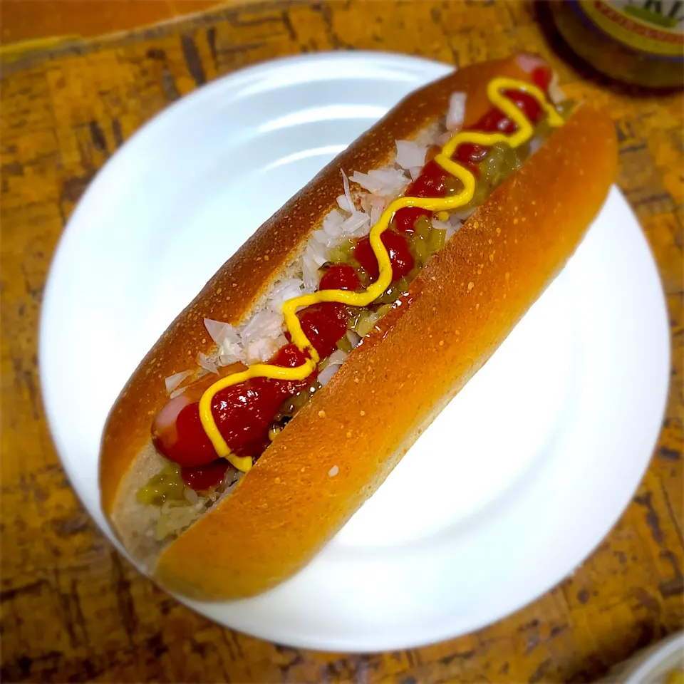 手作り全粒粉パンでホットドッグ🌭作ってみました。|にょんにいさん