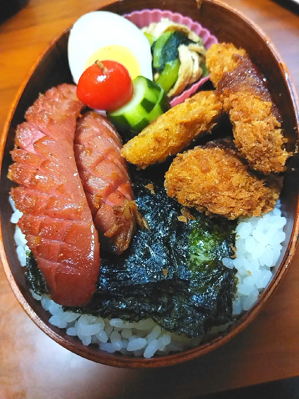 Snapdishの料理写真:高校生男子曲げわっぱ弁当|JUNさん