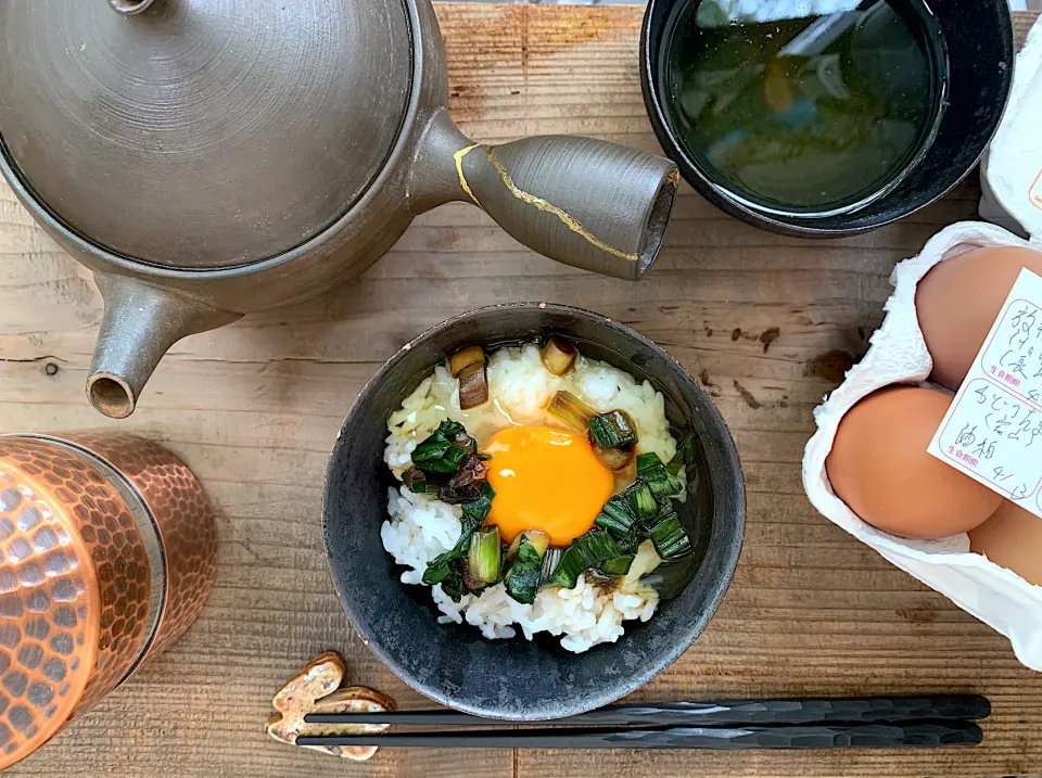 行者にんにく醤油漬け卵かけご飯　　　　　　　　　　　隠岐藻塩米きぬむすめ× 放し飼い卵　　　　　　　　　平飼い卵　プレミアム卵　6種食べ較べ|KimaLABOさん